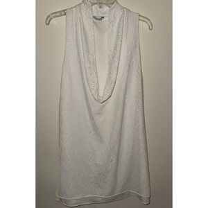 Trina Turk White Lace Sleeveless Dress L